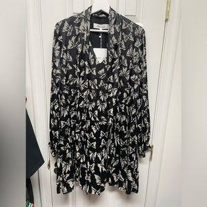 Diane Von Furstenberg- Akila dress black bow pattern size 12 - NWT - retail $518
